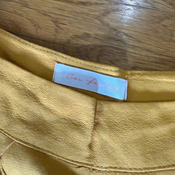 Ces Femme Pleated High Waist Skirt Mustard Medium‎ - Picture 3 of 6